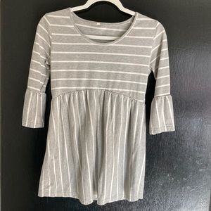 Gray Striped Women's Blouse
